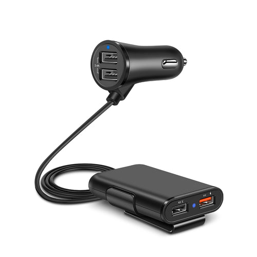 Cargador de coche USB inteligente con tecnología Quick Charge 3.0 y clip de sujeción