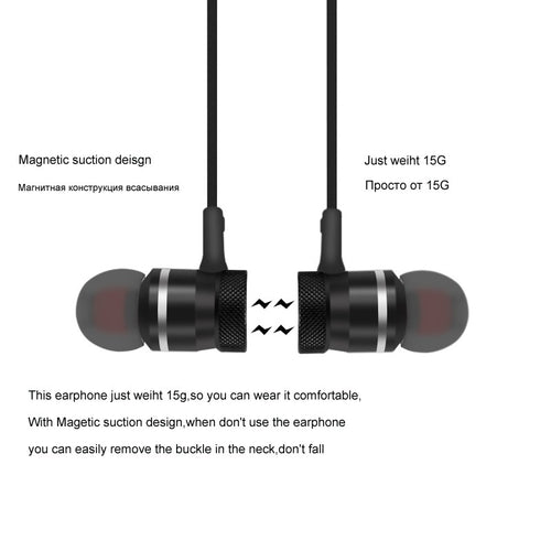 Auriculares deportivos inalámbricos Bluetooth 4.0 negros