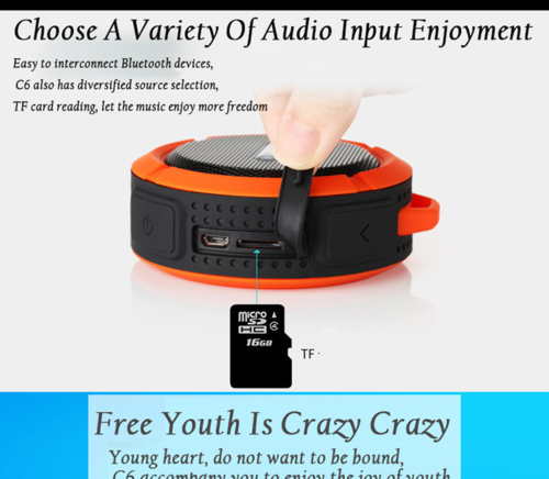 Mini altavoz Bluetooth portátil e impermeable con ventosa