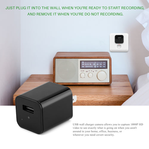 Cámara oculta HD 1080P en cargador USB para seguridad del hogar
