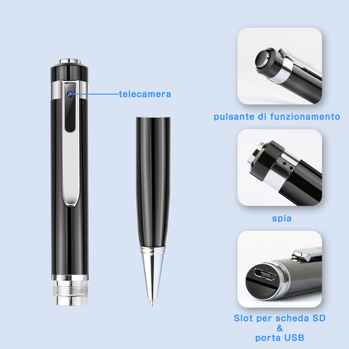 Mini videocámara deportiva HD 1080P (DVR) / Cámara oculta tipo bolígrafo