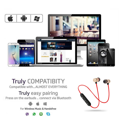 Auriculares deportivos inalámbricos Bluetooth 4.0 negros