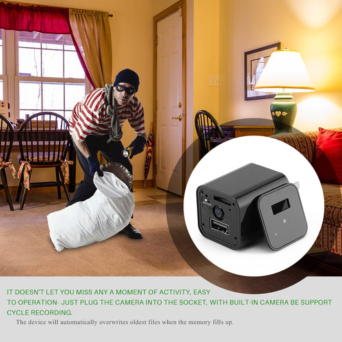 Cámara oculta HD 1080P en cargador USB para seguridad del hogar