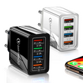Cargador USB de 4 puertos con carga rápida para iPhone, Huawei y Samsung